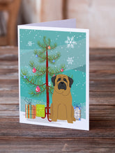 Load image into Gallery viewer, Merry Christmas Tree Mastiff Greeting Cards Pack of 8