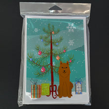 Load image into Gallery viewer, Merry Christmas Tree Karelian Bear Dog Greeting Cards Pack of 8