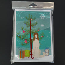 Load image into Gallery viewer, Merry Christmas Tree Borzoi Greeting Cards Pack of 8