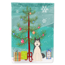 Load image into Gallery viewer, Merry Christmas Tree West Siberian Laika Spitz Flag Canvas House Size BB4150CHF