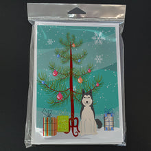 Load image into Gallery viewer, Merry Christmas Tree West Siberian Laika Spitz Greeting Cards Pack of 8