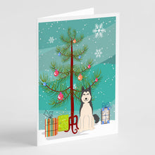Load image into Gallery viewer, Merry Christmas Tree West Siberian Laika Spitz Greeting Cards Pack of 8