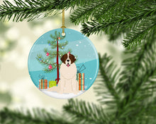 Load image into Gallery viewer, Merry Christmas Tree Moscow Watchdog Ornament - Round Ceramic Ornament – Artist-Designed Keepsake Decoration BB4152CO1
