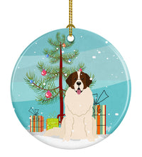 Load image into Gallery viewer, Merry Christmas Tree Moscow Watchdog Ornament - Round Ceramic Ornament – Artist-Designed Keepsake Decoration BB4152CO1