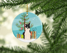 Load image into Gallery viewer, Merry Christmas Tree Russo-European Laika Spitz Ornament - Round Ceramic Ornament – Artist-Designed Keepsake Decoration BB4154CO1