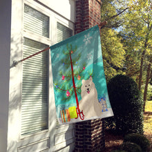 Load image into Gallery viewer, Merry Christmas Tree Samoyed Flag Canvas House Size BB4155CHF