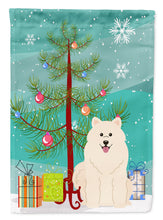 Load image into Gallery viewer, Merry Christmas Tree Samoyed Flag Canvas House Size BB4155CHF