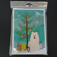 Load image into Gallery viewer, Merry Christmas Tree Samoyed Greeting Cards Pack of 8
