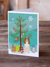 Load image into Gallery viewer, Merry Christmas Tree Russian Spaniel Greeting Cards Pack of 8