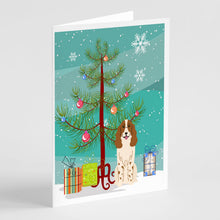 Load image into Gallery viewer, Merry Christmas Tree Russian Spaniel Greeting Cards Pack of 8