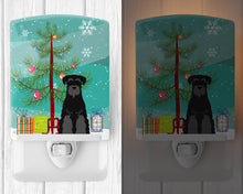 Load image into Gallery viewer, Merry Christmas Tree Standard Schnauzer Black Ceramic Night Light BB4157CNL