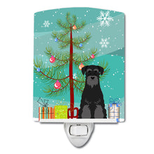 Load image into Gallery viewer, Merry Christmas Tree Standard Schnauzer Black Ceramic Night Light BB4157CNL