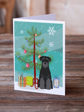 Load image into Gallery viewer, Merry Christmas Tree Standard Schnauzer Black Greeting Cards Pack of 8