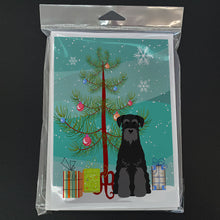 Load image into Gallery viewer, Merry Christmas Tree Standard Schnauzer Black Greeting Cards Pack of 8