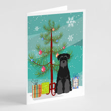 Load image into Gallery viewer, Merry Christmas Tree Standard Schnauzer Black Greeting Cards Pack of 8