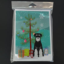 Load image into Gallery viewer, Merry Christmas Tree Standard Schnauzer Salt and Pepper Greeting Cards Pack of 8