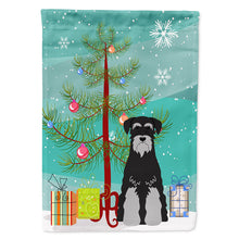 Load image into Gallery viewer, Merry Christmas Tree Standard Schnauzer Black Grey Flag Canvas House Size BB4159CHF