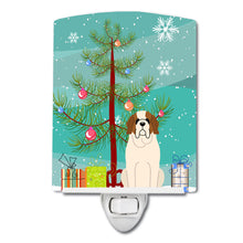 Load image into Gallery viewer, Merry Christmas Tree Saint Bernard Ceramic Night Light BB4160CNL