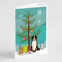 Load image into Gallery viewer, Merry Christmas Tree Bernese Mountain Dog Greeting Cards Pack of 8