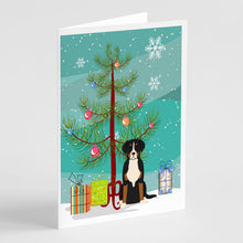 Load image into Gallery viewer, Merry Christmas Tree Greater Swiss Mountain Dog Greeting Cards Pack of 8
