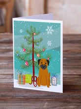 Load image into Gallery viewer, Merry Christmas Tree Border Terrier Greeting Cards Pack of 8