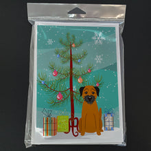 Load image into Gallery viewer, Merry Christmas Tree Border Terrier Greeting Cards Pack of 8