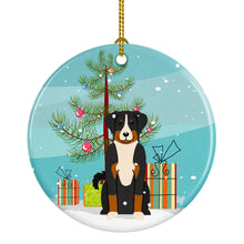 Load image into Gallery viewer, Merry Christmas Tree Appenzeller Sennenhund Ornament - Round Ceramic Ornament – Artist-Designed Keepsake Decoration BB4168CO1