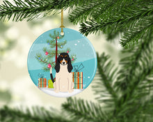 Load image into Gallery viewer, Merry Christmas Tree Swiss Hound Ornament - Round Ceramic Ornament – Artist-Designed Keepsake Decoration BB4169CO1