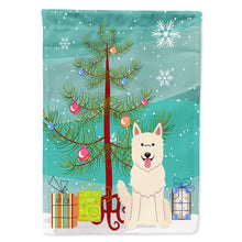 Load image into Gallery viewer, Merry Christmas Tree White German Shepherd Flag Canvas House Size BB4170CHF