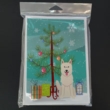 Load image into Gallery viewer, Merry Christmas Tree White German Shepherd Greeting Cards Pack of 8