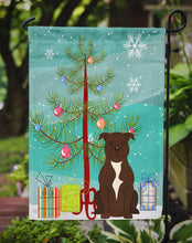 Load image into Gallery viewer, Merry Christmas Tree Staffordshire Bull Terrier Chocolate Garden Flag - Outdoor Decorative Yard Flag BB4173GF