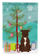 Load image into Gallery viewer, Merry Christmas Tree Staffordshire Bull Terrier Chocolate Garden Flag - Outdoor Decorative Yard Flag BB4173GF