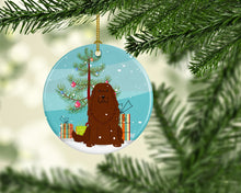 Load image into Gallery viewer, Merry Christmas Tree Caucasian Shepherd Dog Ornament - Round Ceramic Ornament – Artist-Designed Keepsake Decoration BB4175CO1