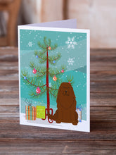 Load image into Gallery viewer, Merry Christmas Tree Caucasian Shepherd Dog Greeting Cards Pack of 8