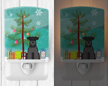 Load image into Gallery viewer, Merry Christmas Tree Miniature Schanuzer Black Ceramic Night Light BB4176CNL