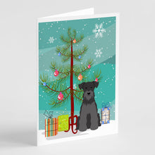 Load image into Gallery viewer, Merry Christmas Tree Miniature Schnauzer Black Greeting Cards Pack of 8