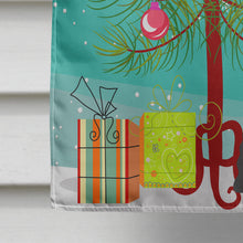 Load image into Gallery viewer, Merry Christmas Tree Miniature Schanuzer Black Silver Flag Canvas House Size BB4177CHF