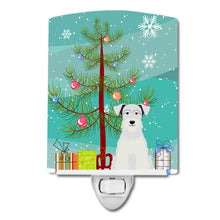 Load image into Gallery viewer, Merry Christmas Tree Miniature Schanuzer White Ceramic Night Light BB4178CNL