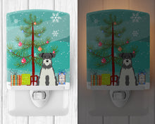 Load image into Gallery viewer, Merry Christmas Tree Miniature Schanuzer Salt and Pepper Ceramic Night Light BB4179CNL