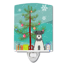 Load image into Gallery viewer, Merry Christmas Tree Miniature Schanuzer Salt and Pepper Ceramic Night Light BB4179CNL