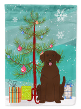 Load image into Gallery viewer, Merry Christmas Tree Chocolate Labrador Flag Canvas House Size BB4181CHF