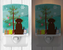Load image into Gallery viewer, Merry Christmas Tree Chocolate Labrador Ceramic Night Light BB4181CNL