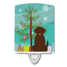 Load image into Gallery viewer, Merry Christmas Tree Chocolate Labrador Ceramic Night Light BB4181CNL