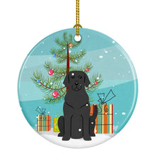 Load image into Gallery viewer, Merry Christmas Tree Black Labrador Ornament - Round Ceramic Ornament – Artist-Designed Keepsake Decoration BB4182CO1