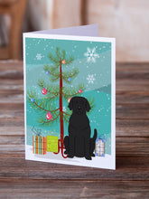 Load image into Gallery viewer, Merry Christmas Tree Black Labrador Greeting Cards Pack of 8