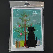 Load image into Gallery viewer, Merry Christmas Tree Black Labrador Greeting Cards Pack of 8