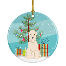 Load image into Gallery viewer, Merry Christmas Tree Soft Coated Wheaten Terrier Ornament - Round Ceramic Ornament – Artist-Designed Keepsake Decoration BB4186CO1