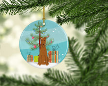 Load image into Gallery viewer, Merry Christmas Tree Irish Terrier Ornament - Round Ceramic Ornament – Artist-Designed Keepsake Decoration BB4187CO1