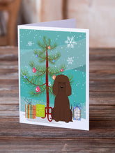 Load image into Gallery viewer, Merry Christmas Tree Irish Water Spaniel Greeting Cards Pack of 8