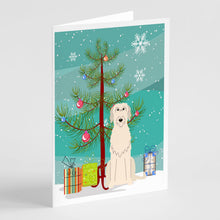 Load image into Gallery viewer, Merry Christmas Tree Irish Wolfhound Greeting Cards Pack of 8
